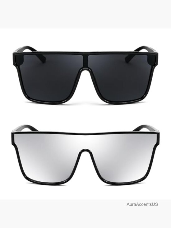 Oversized Square Mirrored Sunglasses UV400 for Women Men